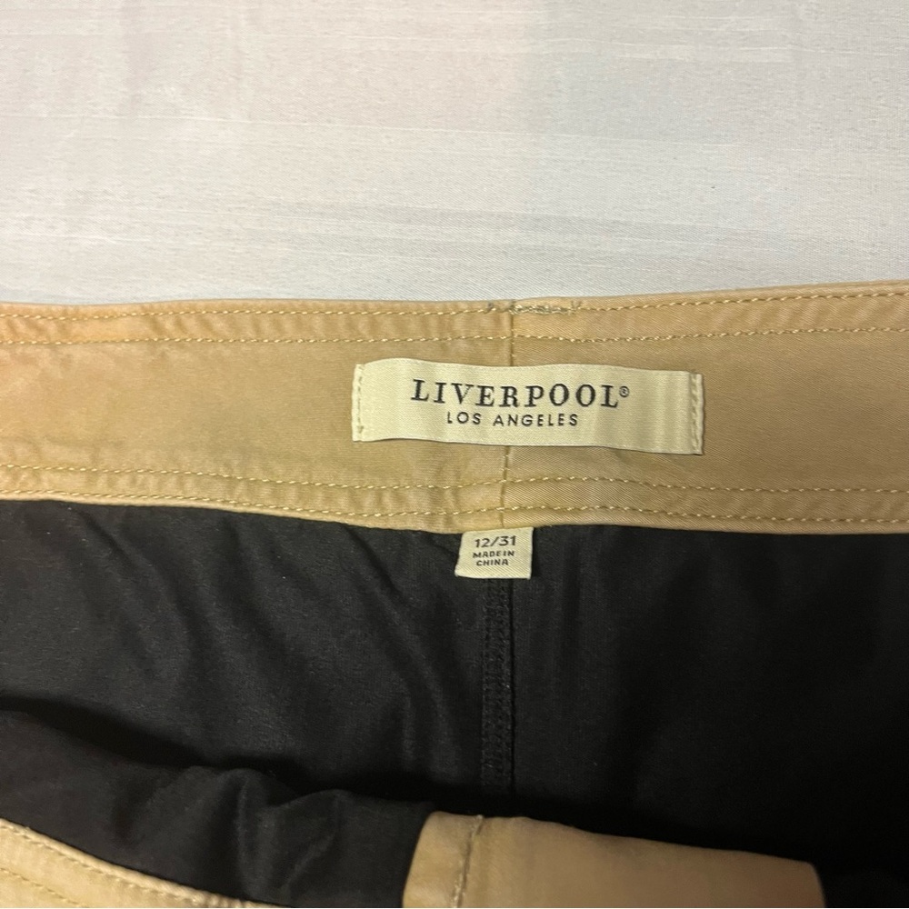 Liverpool Khaki/Tan Mini Skirt with Front Patch Pockets - Picture 7 of 11